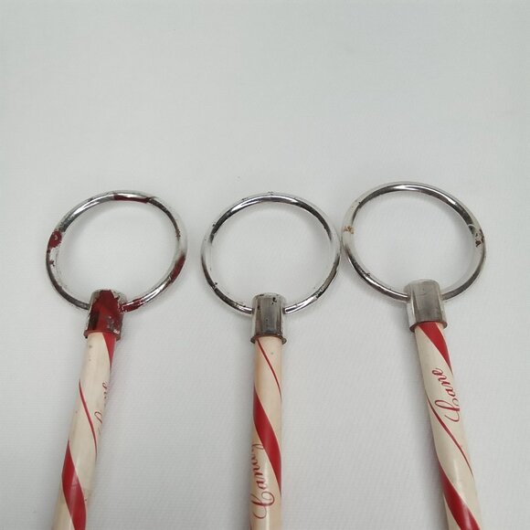 MCM Christmas Candy Cane Pencil Set Of 3 Unused Red & White Made In USA 1950s - Picture 3 of 7